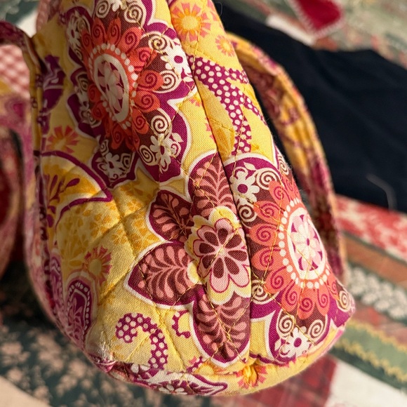 Vera Bradley Yellow and Pink Quilted Bag machine washable approx 9” x 14” - Picture 11 of 13